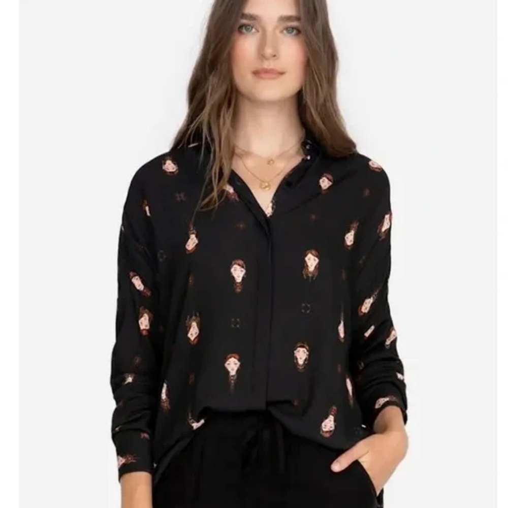 Johnny Was Face Print Top